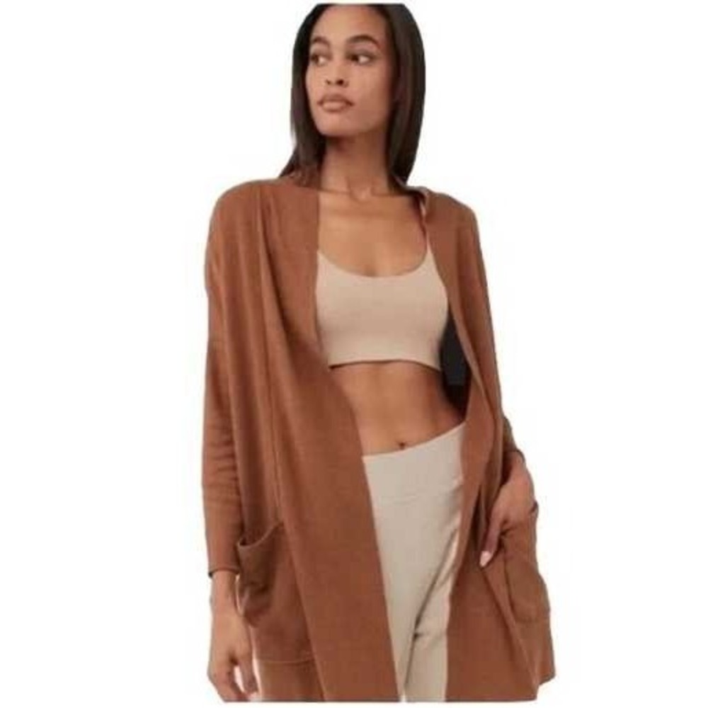 Pact Airplane Wrap Cardigan Womens L/XL Brown 100% Organic Cotton MInimalist